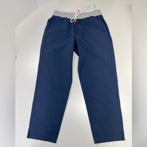 Johnny Was Calme Mix Nylon Taper Leg Pants Navy Blue New With Tags Size Large